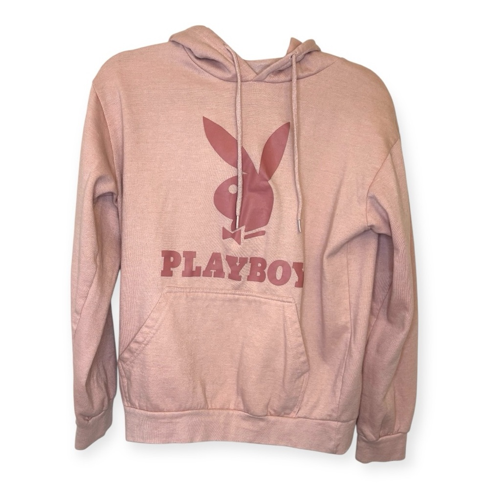 Playboy Pink Logo Hoodie Medium Graphic Pullover Sweatshirt Y2K Style